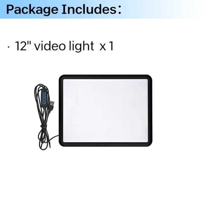Kit Éclairage LED Pour Video - 2 Panneaux + Trépieds - 9 Filtres Couleur - Dimmable USB - Pour Streaming