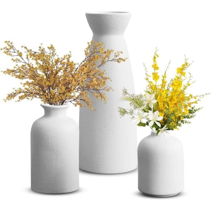 Hauteur 28 Cm Vase Conique En Céramique Noir Pour Pampas, Grand Moderne