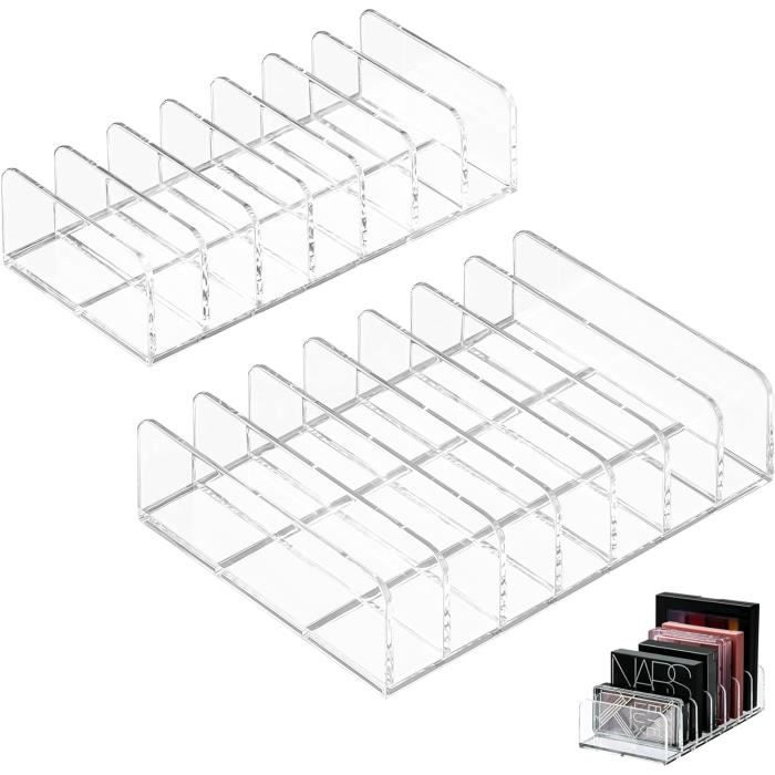 Organiseur Tiroir MXTIMWAN 2 Pièces Rangement Organisateur Palette Cosmétique, 7 Compartiment Boite Rangement Organiseur Tiroir Bureau