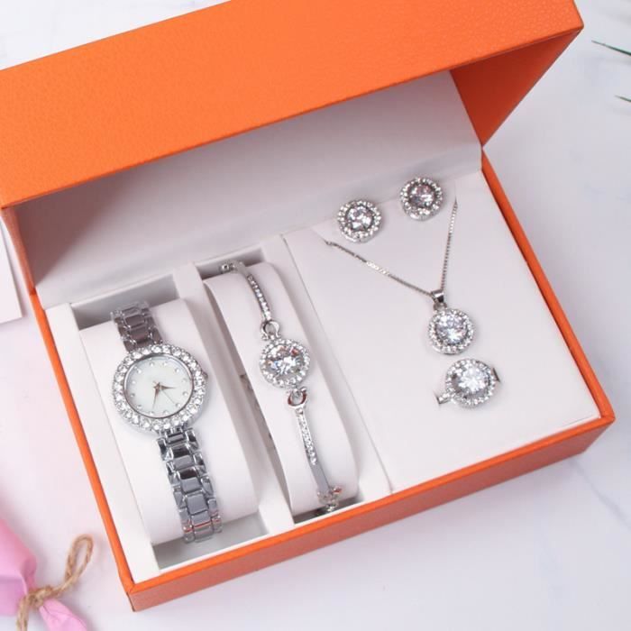 Ensemble Bijoux De Luxe Pour Femme - Collier, Bracelet, Bague, Montre, Boucles D'oreilles, Neuf