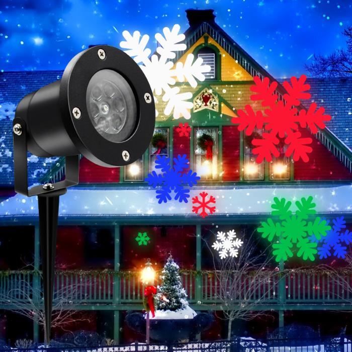 Projecteur Noel Exterieur, Lumières de projection de neige de Noël, Lampe  De Projecteur De Flocon De