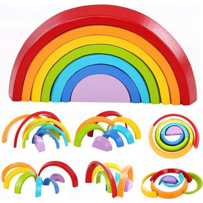 Jouets arc-en-ciel en bois 2 en 1,jouets à tirer d'escargot,jouets pour  bébé Montessori,jouets éducatifs pour enfants garçons filles - Cdiscount  Jeux - Jouets