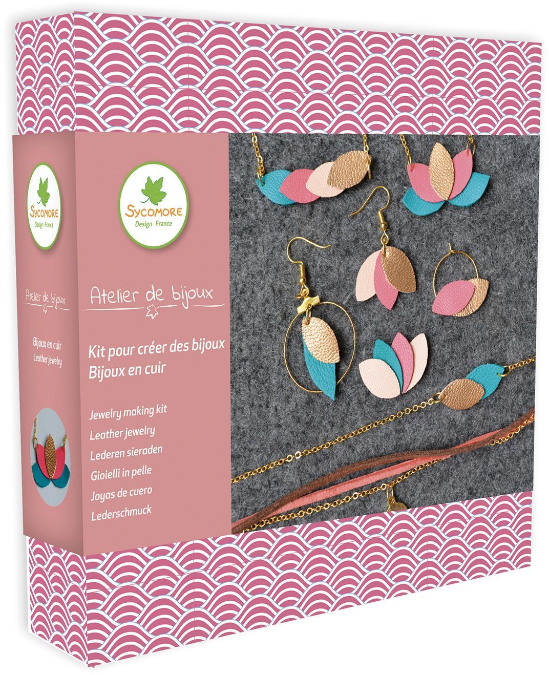 Boîte à bijoux en cuir rose pour enfant - Sycomore