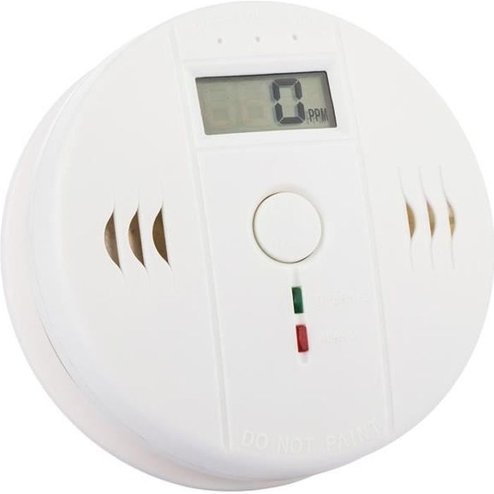 Détecteur de Monoxyde de Carbone CO Gaz portable Surveillance Capteur  Empoisonnement Avertissement d'alarme du Testeur Blanc - Cdiscount Bricolage