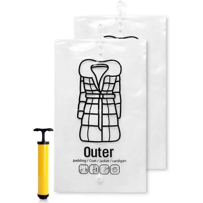 Lot De 5 Sacs Sous Vide Pour Vêtements Suspendus - 110x70 Cm, Crochets, Rangement Gain De Place - 11