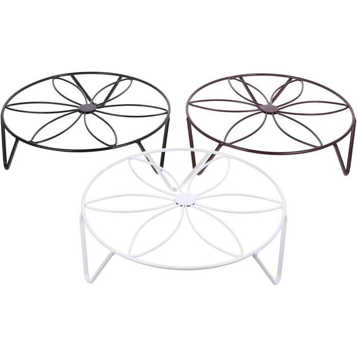 Support De Pot De Fleurs En Métal Hewnda 22,9 Cm - Pied Stable En Fer Forgé Blanc Pour Intérieur Et Extérieur