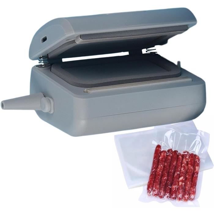 Domigard Machine à Emballer Sous Vide Manuelle Pour Aliments, 10 Sacs Sous Vide Réutilisables, Portable Pour La Maison, Les Voyages Et Le Camping | Conservation Des Aliments