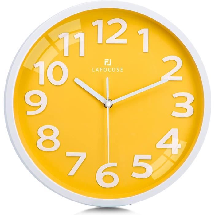 Horloge Icône De Néon Jaune Heure Arrièreplan Transparent Icône
