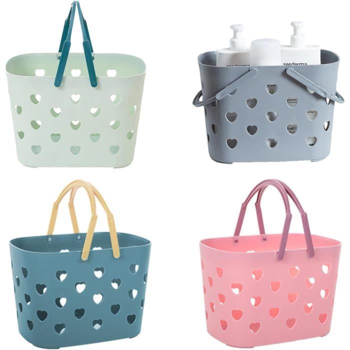Lot 4 Paniers Rangement Plastique Empilables Blancs – 20x14x7 Cm Pour Cuisine, Salle De Bain, Jouets & Cosmétiques