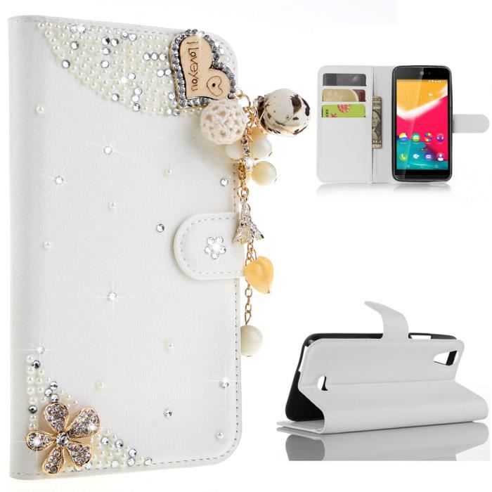 TUTUWEN Pour Wiko Rainbow Coque 4G LTE étui à Rabat Avec Fenêtre Personnalisée Visage PU Cuir