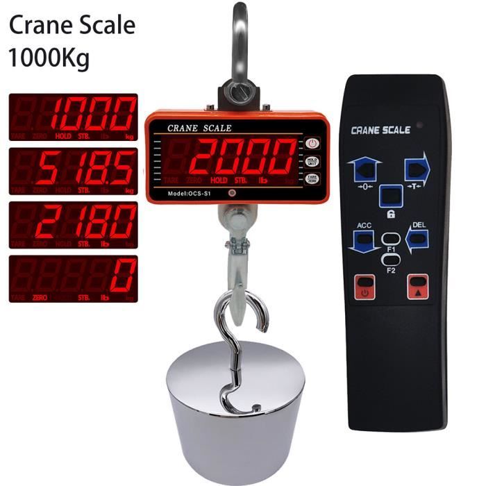 Balance Suspendue Numérique 200 Kg - Précision 50 G - Fonctions Tare Et Zéro - Écran LCD - Orange - Pour Industrie, Pêche, Bricolage - 2