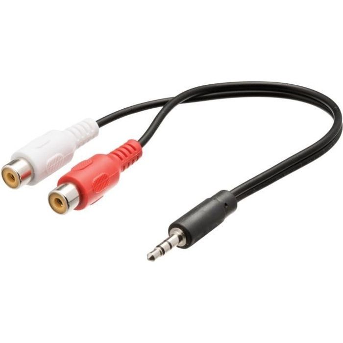 StarTech.com Câble Adaptateur Audio Mini-Jack 3.5mm Mâle vers 2x RCA Cinch Femelle, 15cm - Cordon Mini Jack RCA - 1x 3.5 mm (M) 2x