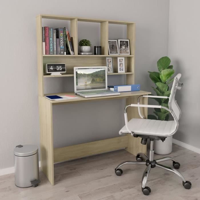Bureau avec étagères Chêne sonoma 110 x 45 x 157 cm Aggloméré 800390