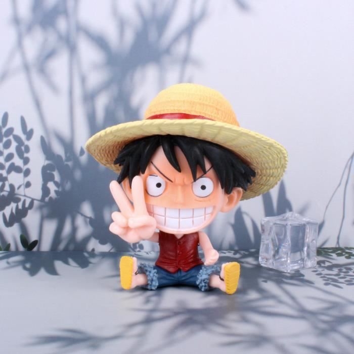 Figurine Luffy GK 17 Cm – One Piece – Assis, 2 Têtes Interchangeables