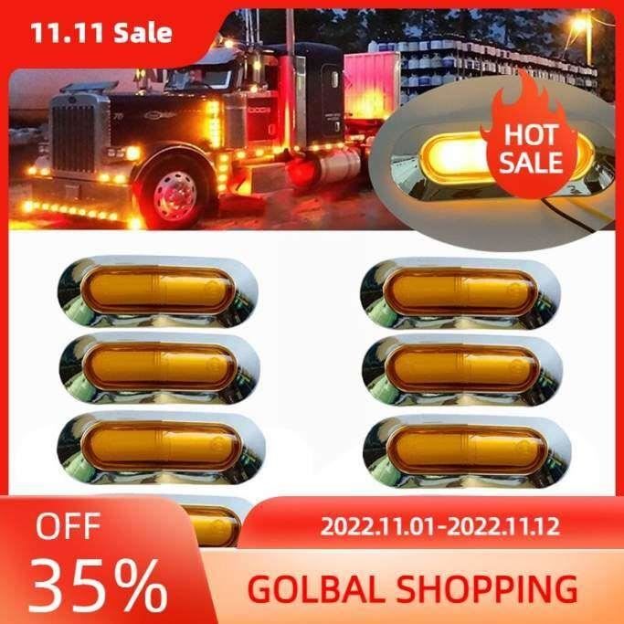 Lot De 5 Feux De Gabarit De Cabine - Lentille Ambre - 16 LED - Pour Toit De Cabine - Accessoires Avec Kit De Câblage Pour Dodge Ram 1500 2500 3500 4500 5500 2003-2018