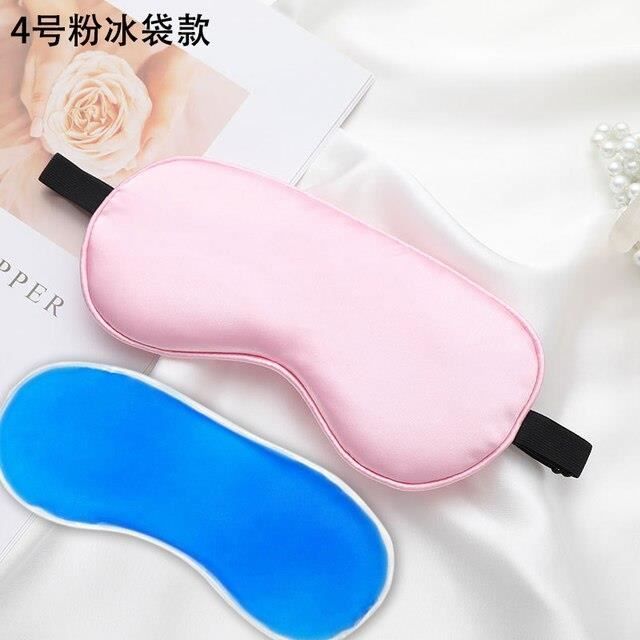 Masque De Nuit En Soie Douce - Couleur Bleu - Pour Sommeil, Voyage En Avion - Anti-lumière - Neuf Avec Emballage