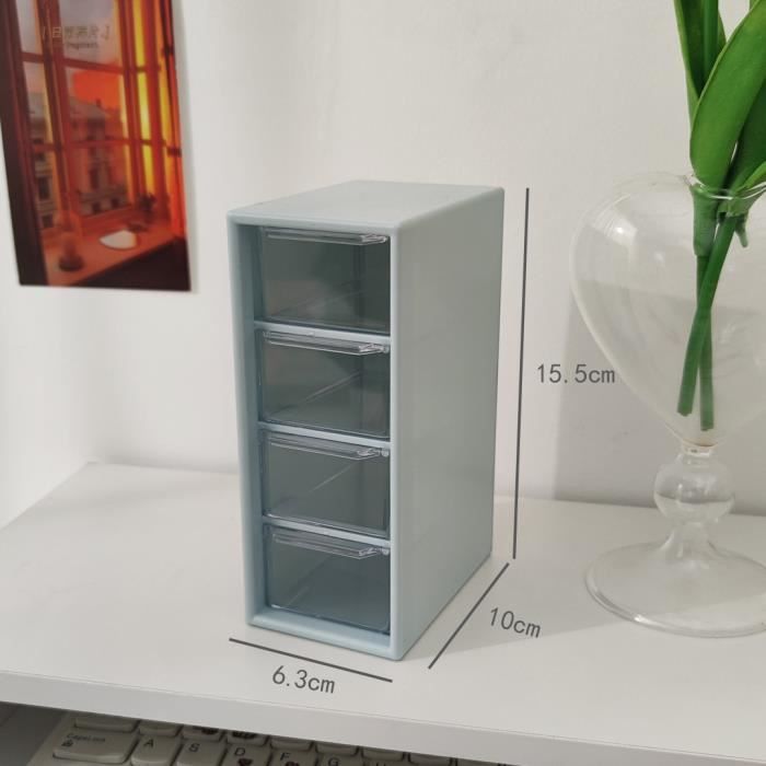 Boîte De Rangement 6 Tiroirs Plastique - Organisateur Mini Tiroirs Bureau Pour Bijoux, Outils Et Petites Pièces - Blanc 12x12x10 Cm