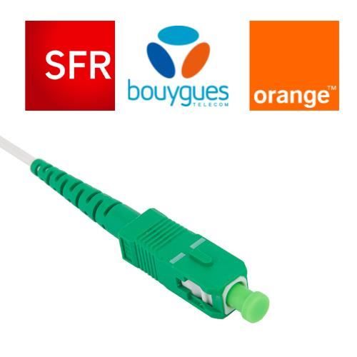 Câble Fibre Optique Orange SFR Bouygues - 10m - Rallonge/Jarretiere Fibre Optique - SC APC vers SC APC - Garantie 10 Ans