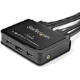 StarTech.com Commutateur KVM HDMI a 2 ports avec cables incorpores - USB 4K 60Hz-1