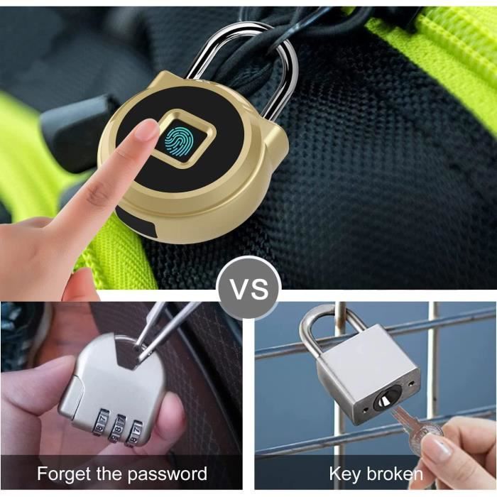 Cadenas De Casier Biométrique ELinkSmart - Empreinte Digitale Ou App Bluetooth - Noir