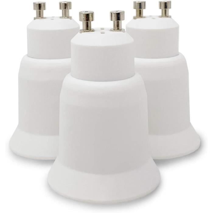 AMPOULE LED Lot de 3 adaptateurs de base de lampe de qualité supérieure  Blanc Culot GU10 sur culot E27 Adaptateur de douille pour - Cdiscount Maison