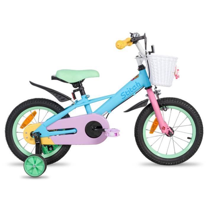 Vélo enfant - HILAND - 16 pouces - Roues d'entraînement lumineuses - Panier et bouteille inclus - Violet - Sport Vélo enfant - HILAND - 16 pouces - Roues d'entraînement lumineuses - Panier et bouteille inclus - Violet - Sport