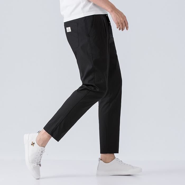 Pantalon Homme Léger en Coton et Lin Taille standard élastiquée Casual  Couleur unie Gris - Cdiscount Prêt-à-Porter
