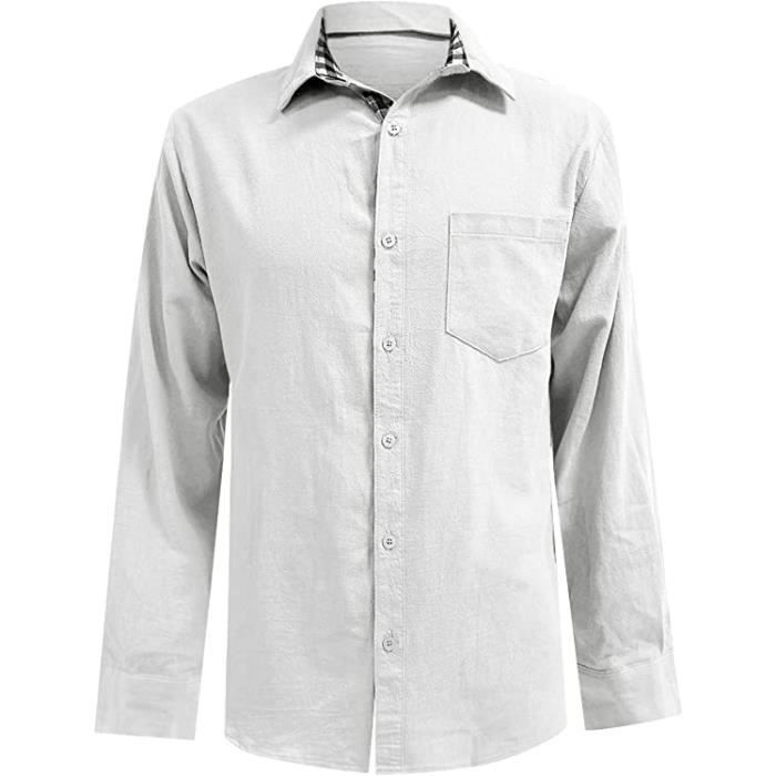 Chemise Homme Mode Casual Chemise Manches Longues Casual Mode Col