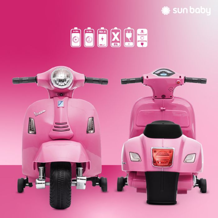 COSTWAY 12V Vespa Moto Électrique Enfant avec Musique Klaxon Histoires Phares LED, Voiture Électrique Enfant avec Roues d'Entraînement Amovibles et Pédale, 2-3 km/h, Charge 30 kg, 3-6 Ans (Vert