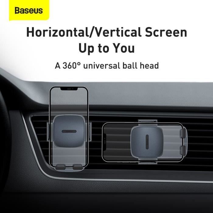 Baseus – support de téléphone portable pour voiture, pour grille  d'aération, pour iPhone, Samsung, par gravité, Gps, Flexible