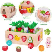 ChaneeHann – Cube De Tri Formes En Bois 8 Blocs – Jouet Sensoriel Montessori 1-3 Ans – Motricité Fine Et Couleurs !