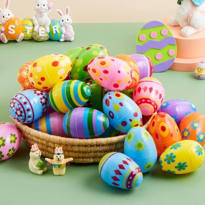 Oeuf De Paques Bebe KEELYY 24 Oeufs De Pâques Pré-remplis De Figurines De Lapin, Oeuf De Paques Surprise, Chasse Aux Oeufs De Pâques, Cadeau De Paques Pour Garcons Filles Lego Creator