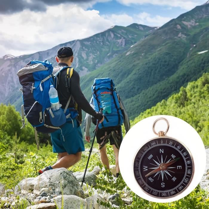 Boussole Porte-clés Uxcell Noir Pour Camping Randonnée Extérieur