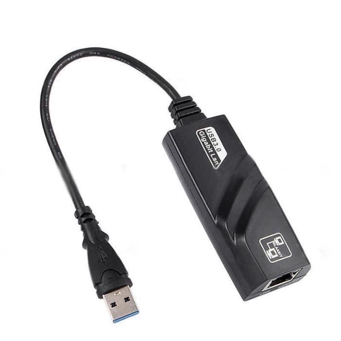 Adaptateur Ethernet USB 3.0 à RJ45 Lan Network USB Carte Gigabit 10/100 /  1000Mbps 3 ports USB3.0 pour Windows - Cdiscount Informatique