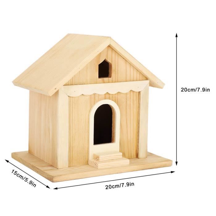 Maison d'oiseau en bois nichoir en bois petit jardin extérieur boîte de  nidification d'oiseaux maison d'oiseau fournitures pour animaux de  compagnie