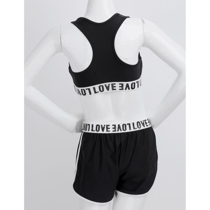 JEATHA Enfant Fille Ensemble Crop Top Débardeur Et Short Tenue
