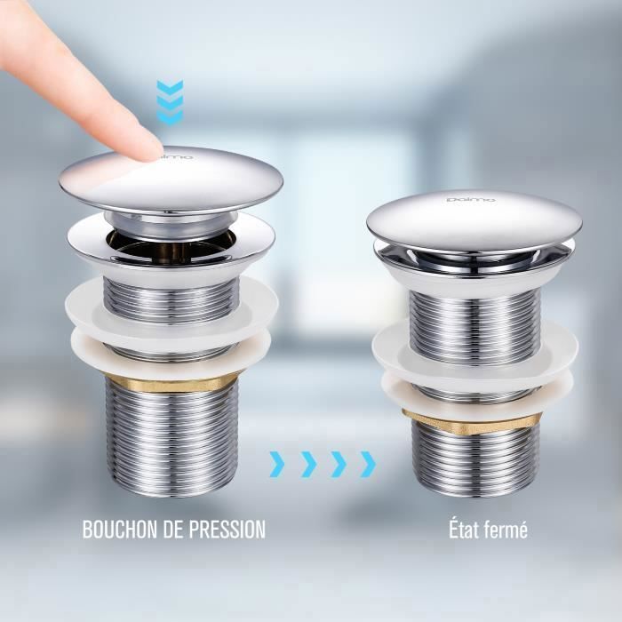 Bonde De Lavabo En Laiton Chromé – Générique, D’occasion, Fonctionnelle