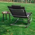 SoBuy® OGS28-Sch x2 Lot de 2 Fauteuils à bascule Chaise longue Transats de jardin avec repose-pieds et 1 pochette latérale - Noir-3