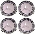 lot 4 Mercedes-Benz 75mm Collection Cache moyeu de roue | étoile avec couronne de laurier | bleu -3