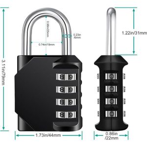 Cadenas à Combinaison Uxcell – 10 Chiffres, Boutons-poussoir, En Zinc Et Acier