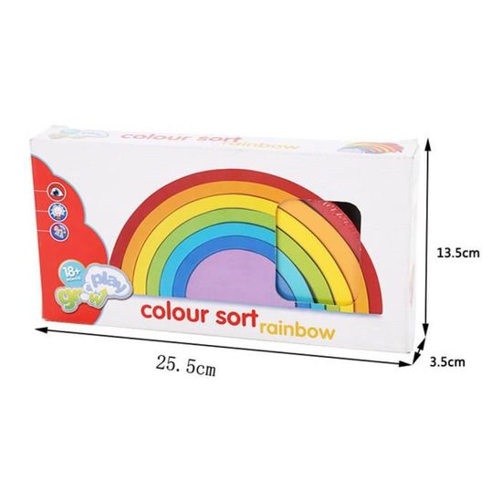 /Éducatif Jouet Cr/éatif Jeux de Construction en Bois pour Enfants XLKJ Arc-en-ciel Jouet