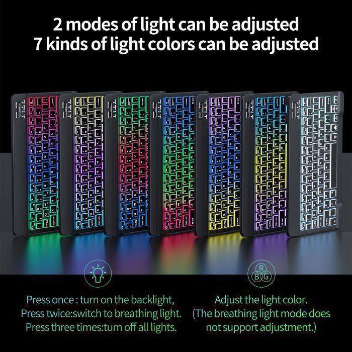 Combo Clavier + Souris Bluetooth 5.0 Rechargeable - Ultra-mince, Silencieux, Compatible IPad/PC/Tablette - Portable Partout