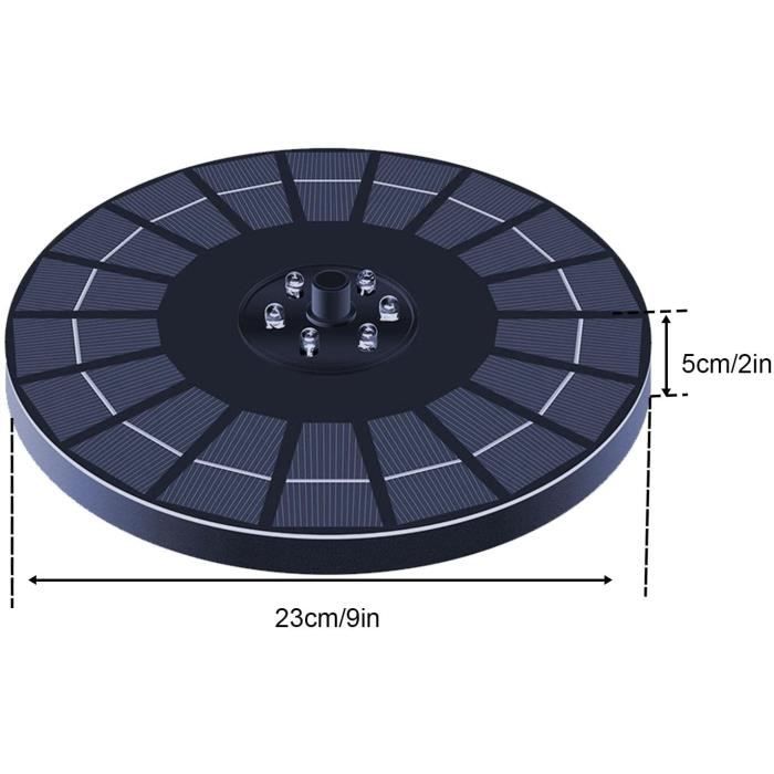Fontaine Solaire De Jardin 3.5W Avec LEDs Colorées – 8 Buses, Batterie Intégrée, Idéale Pour Bassin, étang Ou Terrasse