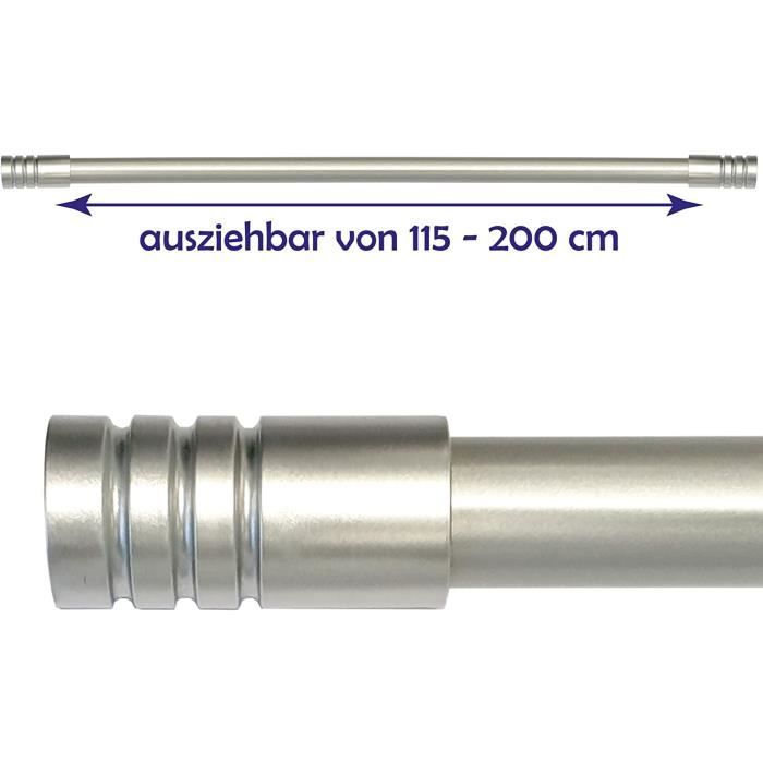 Tringle à Rideau Extensible Or - 80 à 148 Cm - Pour Rideaux à œillets - Diamètre 25 Mm - Support Jusqu'à 14 Kg