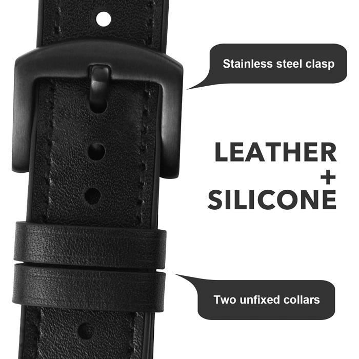 Bracelet de Montre 22mm Bracelet Montre Connect e en Cuir et