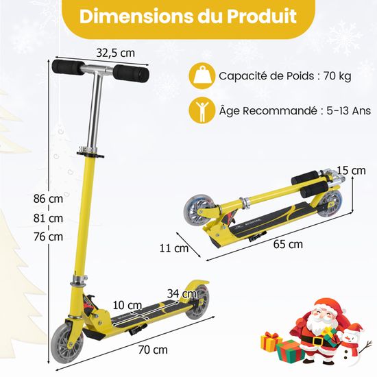 Trottintt pliabl pour nfant 3 ans+, roulmnts ABC-5, hauturs réglabls, charg 50kg (Ros Trottintt pliabl pour nfant 3 ans+, roulmnts ABC-5, hauturs réglabls, charg 50kg (Ros