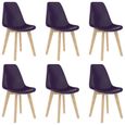 #43555 6 x Chaises de salle à manger Professionnel - Chaise de cuisine Chaise Scandinave - Ensemble de chaises Violet Plastique Parf-0