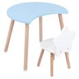 Ensemble Table Chaise Enfant Multifonctionnelle en MDF pour Salon de Chambre Bleu B6924-0