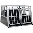 Cage pour Chien à Double Porte 94x88x69 cm Niche Caisse de Transport 730-0