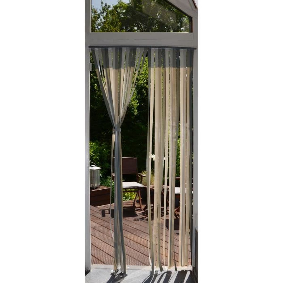 Rideau De Porte Aluminium Gris Foncé 70x200cm - Protection Anti-insectes - Pour Intérieur/extérieur